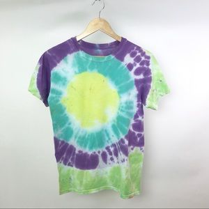 Vintage Tie Dye T Shirt - 90s Camp - Neon - Small